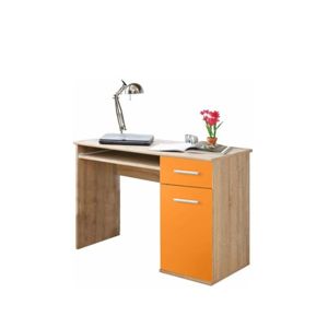 PC stôl, dub sonoma/oranžová, EMIO Typ 6, poškodený tovar