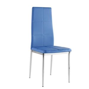 Stolička, ekokoža modrá/chróm, LERA