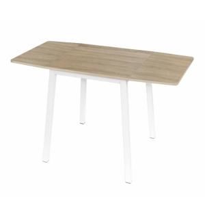 Jedálenský stôl, MDF fóliovaná/kov, dub sonoma/biela, MAURO, poškodený tovar