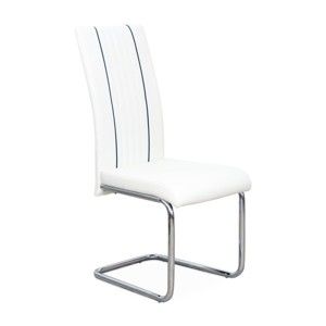 Jedálenská stolička, ekokoža biela/čierna/chróm, LESANA