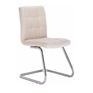 Dizajnová stolička, krémová látka, LAVINIA