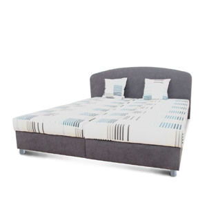 Manželská posteľ, sivá/vzor, 160x200, MADIA