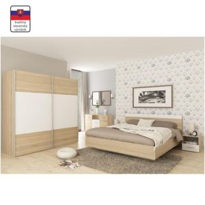 Spálňový komplet (posteľ 160x200 cm), dub sonoma/biela, GABRIELA