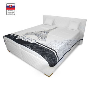 Manželská posteľ s úložným priestorom, biela, 180x200, VENEZIA LUX