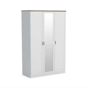 3-dverová skriňa, biela/dub wotan, ANICEA