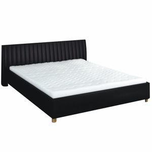 TEMPO KONDELA Manželská posteľ, ekokoža čierna, 180x200, DREAM