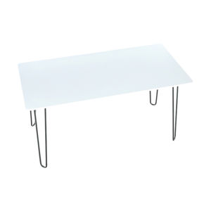 Jedálenský stôl, biela/kov, KURT P1, poškodený tovar