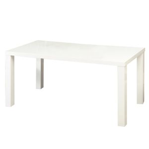 Jedálenský stôl, biela vysoký lesk HG, ASPER TYP 3, poškodený tovar