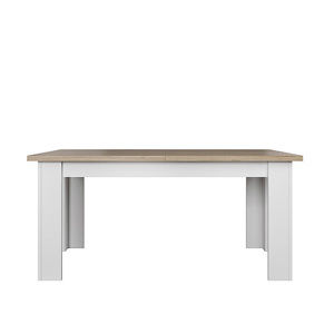 Jedálenský rozkladací stôl, biela/dub kamenný, VERLA 160/210