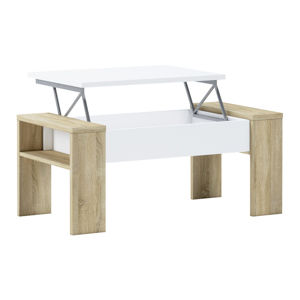 Konferenčný stolík, dub sonoma/biela, PULA P1, poškodený tovar