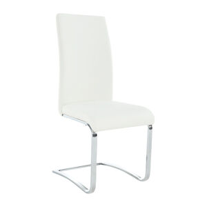 Jedálenská stolička, ekokoža biela/kov, VESATA TYP 3 P1, poškodený tovar