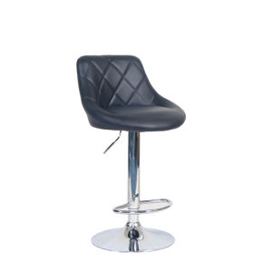 Barová stolička, čierna ekokoža/chrómová, MARID