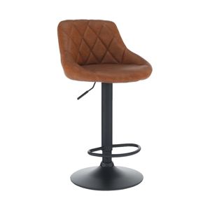 Barová stolička, ekokoža koňaková/čierna, TERKAN, rozbalený tovar