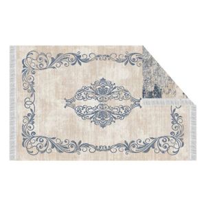 Obojstranný koberec, vzor/modrá, 160x230, GAZAN