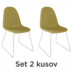 2 kusy, stolička, látka zelená/kov, ONTARI