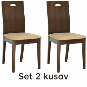 2 kusy, drevená stolička, buk merlot/látka zlatobéžová, ABRIL