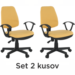2 kusy, kancelárska stolička, žltá, COLBY