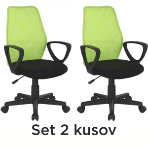 2 kusy, kancelárska stolička, zelená/čierna, BST NEW 2010