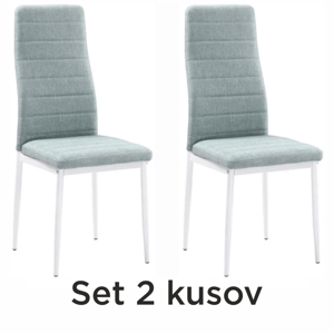 2 kusy, stolička, zelená látka/biely kov, COLETA NOVA