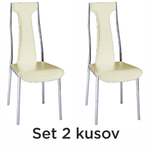 2 kusy, stolička, ekokoža béžová/chróm, RIA - IRIS