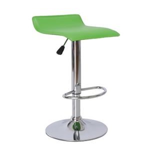 Barová stolička, ekokoža zelená/chróm, LARIA NEW