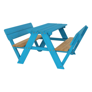 Detské záhradné sedenie, drevo, modrá/prírodná, ABALO RP1, rozbalený tovar
