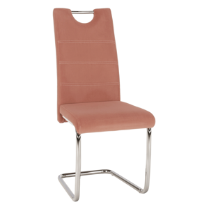 Jedálenská stolička, ružová Velvet látka/svetlé šitie, ABIRA NEW RP1, rozbalený tovar