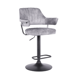 Barová stolička, sivá látka s efektom brúsenej kože, ACANTA P1, poškodený tovar