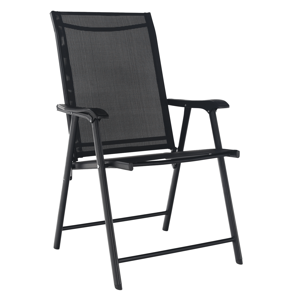 Skladacia zahradná stolička, čierna, Adola RP1, rozbalený tovar