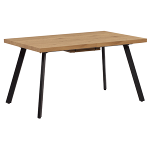 Jedálenský stôl, rozkladací, dub/kov, 140-180x80 cm, AKAIKO P2, poškodený tovar