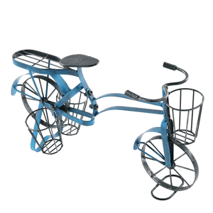 Retro kvetináč v tvare bicykla, čierna/modrá, ALBO RP1, rozbalený tovar