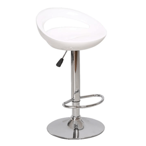Barová stolička, biela/chróm, DONGO NOVE R3, rozbalený tovar