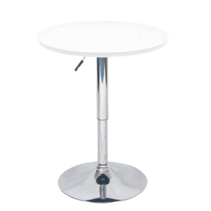 Barový stôl s nastaviteľnou výškou, biela, priemer 60 cm, BRANY NEW RP1, rozbalený tovar