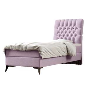 Boxspringová posteľ, jednolôžko, fialová, 90x200, pravá, BARY