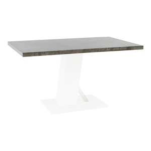 Jedálenský stôl, betón/biela matná, 138x90 cm, BOLAST, P1, poškodený tovar