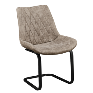 Jedálenská stolička, svetlohnedá látka s efektom brúsenej kože, DENTA