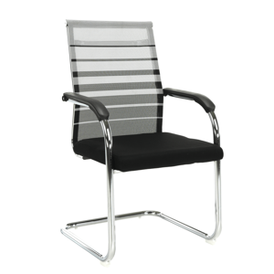 Zasadacia stolička, sivá/čierna/strieborná, ESIN