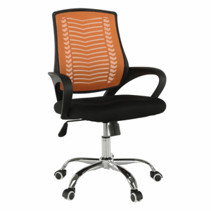 Kancelárske kreslo, oranžová/čierna/chróm, IMELA TYP 2, rozbalený tovar