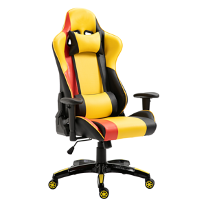 Kancelárske/herné kreslo, žltá/čierna/oranžová, SOLERO