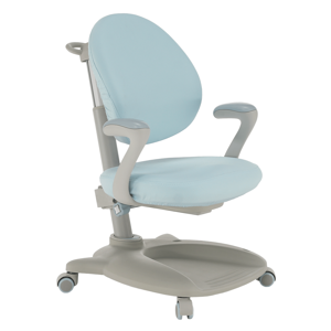 Rastúca stolička s podnožkou, sivá/modrá, KERTIO RP1, rozbalený tovar