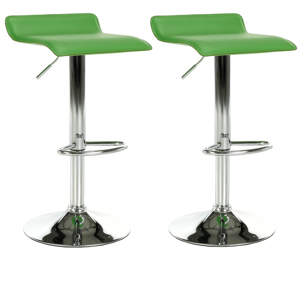 Barová stolička, 2 ks, ekokoža zelená/chróm, LARIA NEW, poškodený tovar