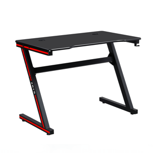 Herný stôl/počítačový stôl, čierna/červená, MACKENZIE 100cm P1, poškodený tovar