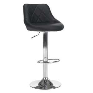 Barová stolička, čierna ekokoža/chrómová, MARID, R1, rozbalený tovar