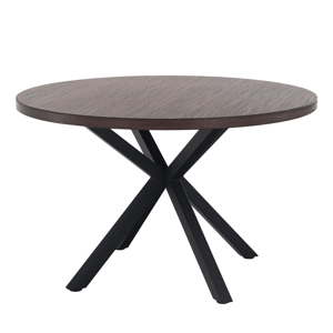 Jedálenský stôl, tmavý dub/čierna, priemer 120 cm, MEDOR P1, poškodený tovar