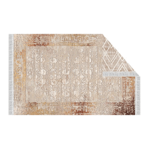 Obojstranný koberec, béžová/vzor, 180x270, NESRIN R1, rozbalený tovar