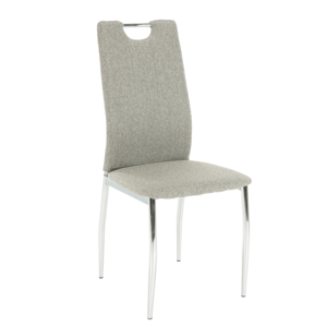 Jedálenská stolička, béžový melír/chróm, OLIVA NEW, rozbalený tovar