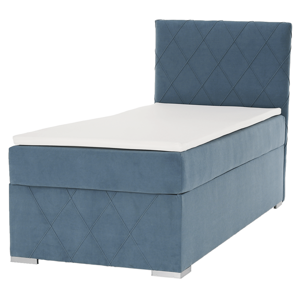 Boxspringová posteľ, jednolôžko, modrá, 90x200, pravá, PAXTON P1, poškodený tovar