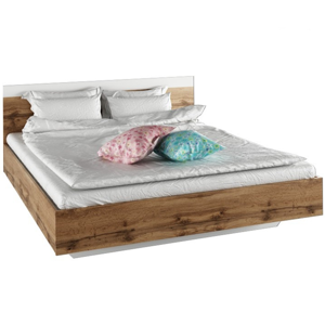 Manželská posteľ, 180x200, dub wotan/biela, GABRIELA, rozbalený tovar
