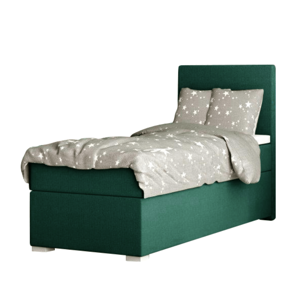Boxspringová posteľ, jednolôžko, zelená, 80x200, pravá, SAFRA