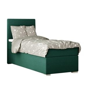Boxspringová posteľ, jednolôžko, zelená, 80x200, ľavá, SAFRA